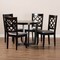 Baxton Studio Selby Grey Upholstered and Dark Brown Finished Wood 5-Piece Dining Set 173-9726-10898 - alternate 3